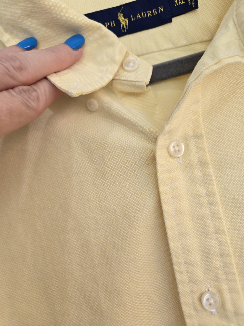 Ralph Lauren Butter Yellow Classic Button-Down Brown Polo Pony Preppy Old Money - Picture 8 of 14